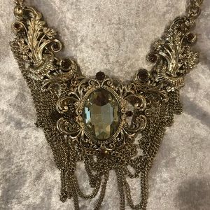Gold Tone Statement Necklace